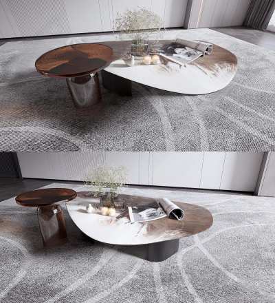 现代茶几3D模型下载